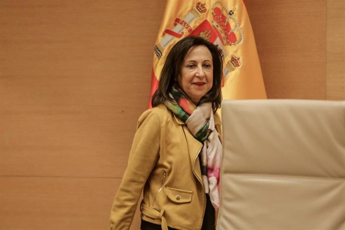 La ministra de Defensa, Margarita Robles, en una comparecencia en Comisión en el Congreso de los Diputados.  