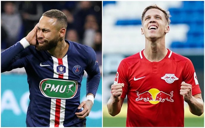 Neymar (PSG) y Olmo (Leipzig)