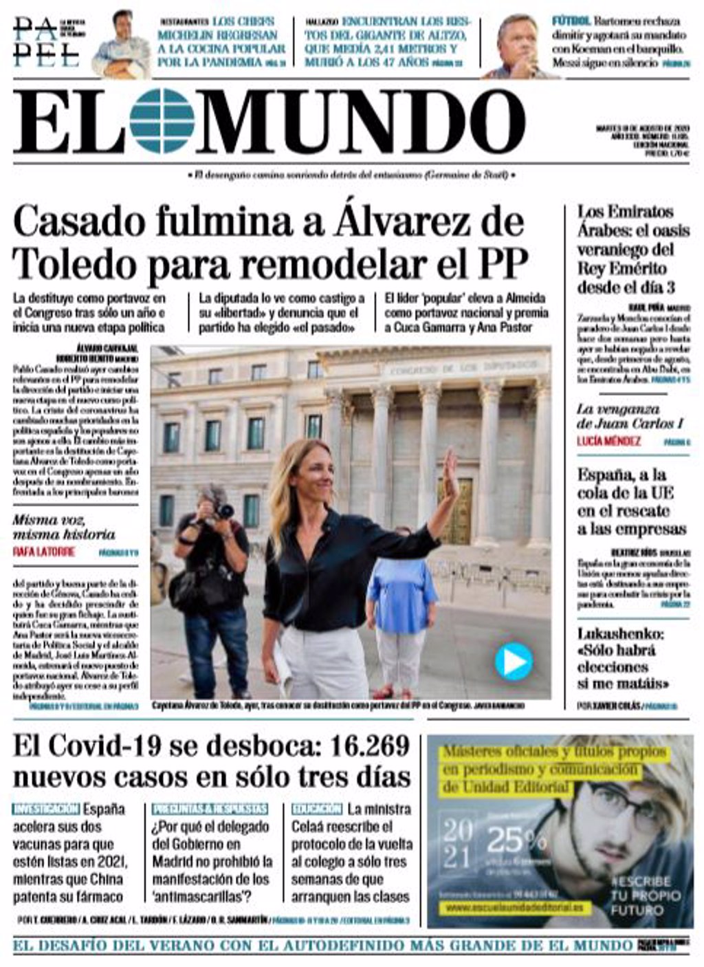 Las Portadas De Los Peridicos De Hoy Martes 17 De Julio