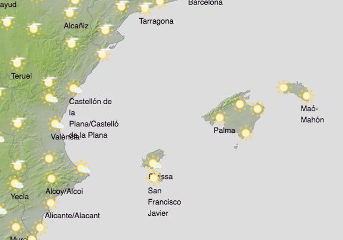 Tiempo para este martes, 18 de agosto, en Baleares.