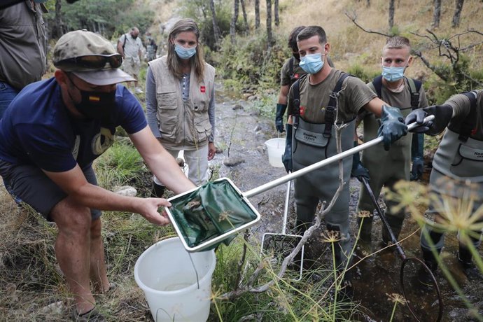 Paloma Martín conoce la campaña de censos en los ríos trucheros madrileños