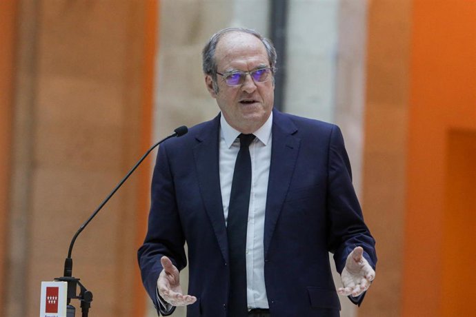 Imagen de archivo del portavoz del PSOE en la Asamblea de Madrid, Ángel Gabilondo, ofrece una rueda de prensa tras su reunión con la presidenta de la Comunidad de Madrid, Isabel Díaz Ayuso, sobre el Plan de ReactivaciónEn Madrid a 4 de junio de 2020.