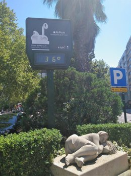 Termómetro a 36 grados, Zaragoza.
