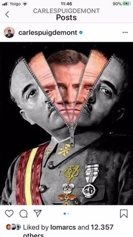 Imagen subida por el expresidente Carles Puigdemont en su cuenta de Instagram