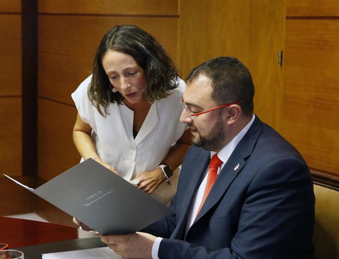 Melania Álvarez y Adrián Barbón, en una imagen de archivo.