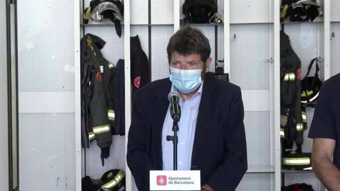 El tinent d'alcalde de Seguretat de Barcelona, Albert Batlle, en una roda de premsa
