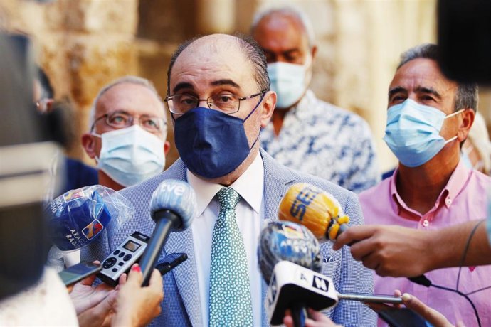 Javier Lambán durante su visita al Monasterio de Piedra.