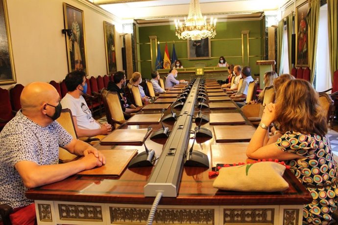 Covadonga Díaz, en una reunión