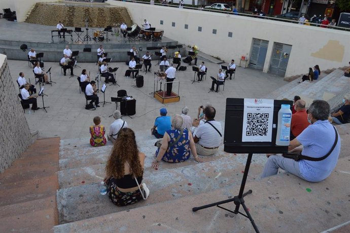 La banda municipal de música en un reciente concierto en Almería