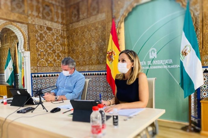 Belmonte y Sánchez presidente la reunión de seguimiento del covid-19 en Almería por videoconferencia