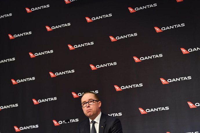 Qantas Group Chief Executive Officer Alan Joyce is seen during a results announcement  in Sydney, Thursday, August 20, 2020. Qantas CEO Alan Joyce has said the company's has taken a $4 billion hit due to the Coronavirus pandemic. 