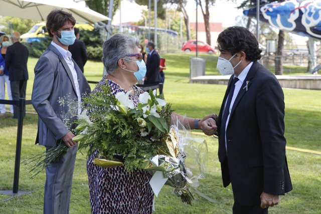 El consejero de Vivienda y Administración Local de la Comunidad de Madrid, David Pérez, en el acto celebrado junto al aeropuerto Adolfo Suárez Madrid-Barajas 
