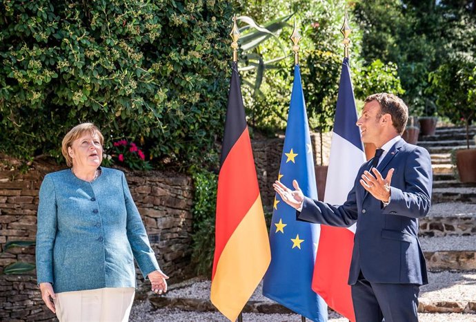 El presidente francés, Emmanuel Macron, y la canciller alemana, Angela Merkel. 