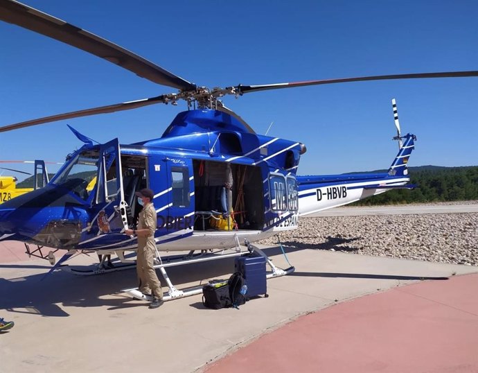 Helióptero recuperado tras ser robado de la BRIF Prado de los Esquiladores de Cuenca.