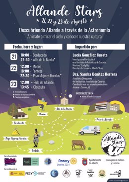 Cartel de las jornadas divulgativas 'Allande Stars', organizadas por el IAC.