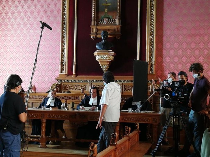 Rodaje de 'El vientre del mar', de Agustí Villaronga, en el Consell de Mallorca.