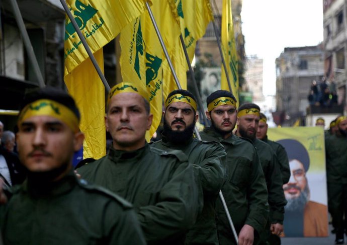 Milicianos de Hezbolá en Beirut, Líbano