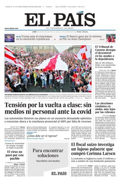 Portada de El País del 24 de agosto de 2020
