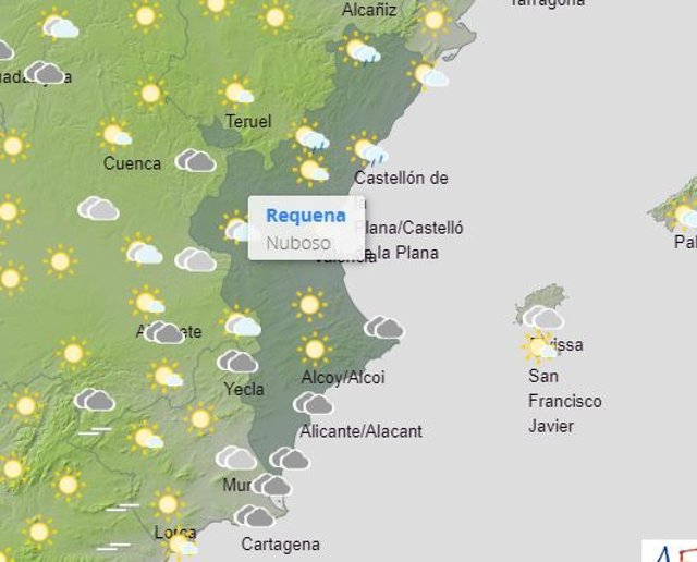 Previsión del tiempo en la Comunitat Valenciana, lunes 24 de agosto.