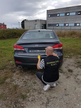 Coche interceptado en Lugo con un sistema de ocultación de matrícula