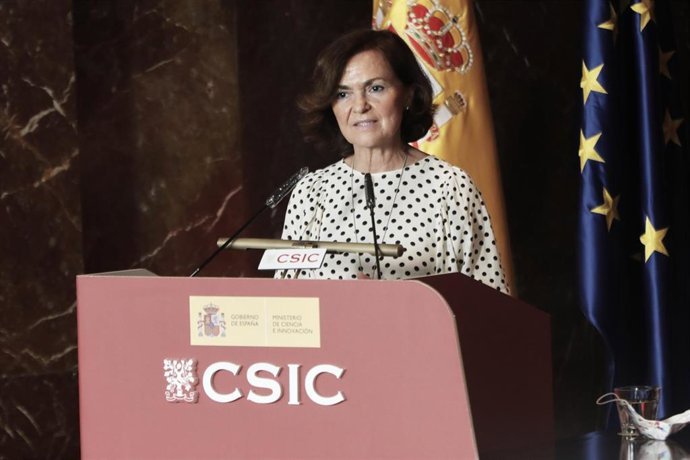 La vicepresidenta primera del Gobierno y ministra de la Presidencia, Relaciones con las Cortes y Memoria Democrática, Carmen Calvo