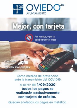 Cartel para pagar con tarjeta en instalaciones deportivas