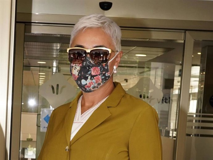 Ana María Aldón, con el pelo corto y rubio platino que luce desde que terminó "Supervivientes", en una imagen de archivo reciente