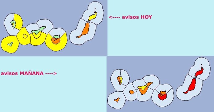 Aviso de la Aemet por riesgo de altas temperaturas en Canarias