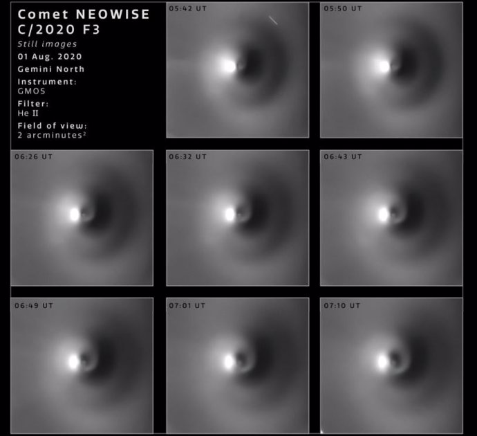 Secuencia de rotación del cometa NEOWISE