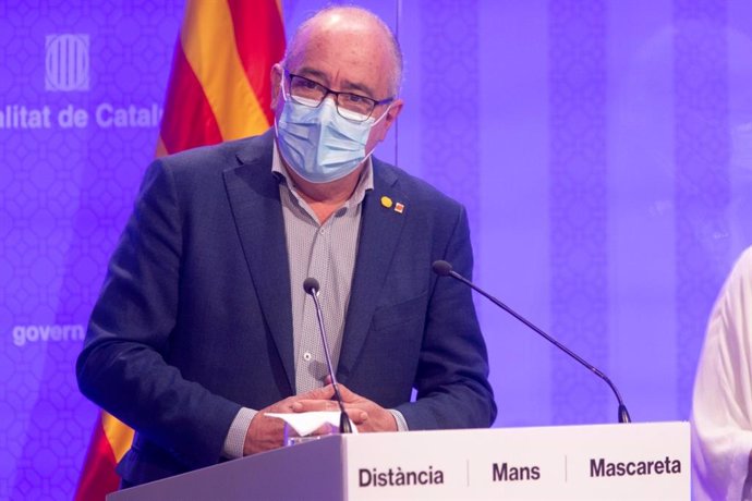 El conseller Josep Bargalló, en la roda de premsa posterior al Consell Executiu extraordinari