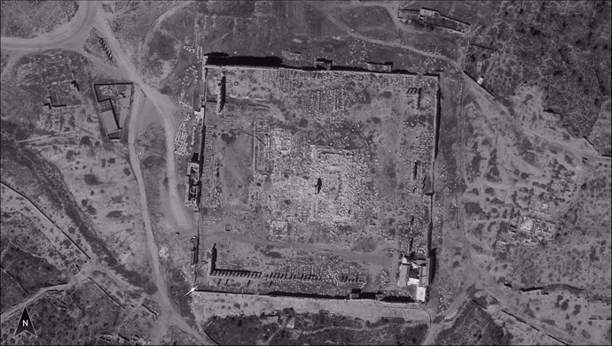 Imagen capturada por el satélite israelí de Palmira, en Siria.