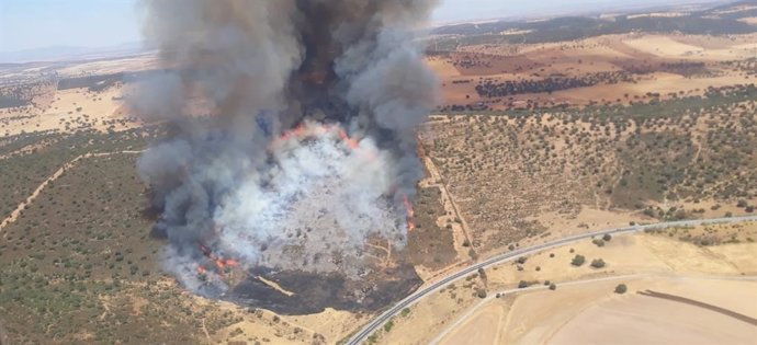 Incendio en un paraje de Peñarroya-Pueblonuevo.