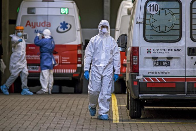 Trabajadores sanitarios en Buenos Aires