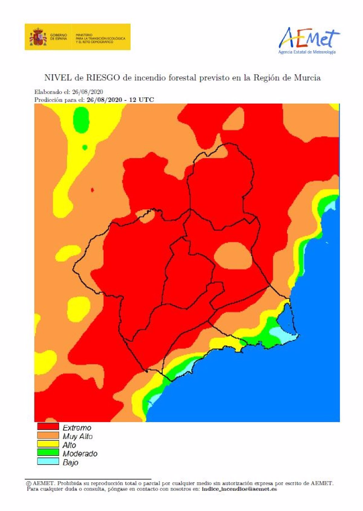 El Nivel De Riesgo De Incendio Forestal Este Miércoles Es Extremo En Toda La Región De Murcia 3054