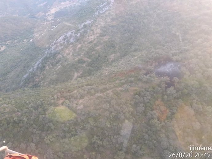 Vista aérea de la zona del incendio
