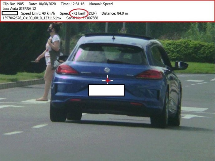 Uno de los vehículos que habían sobrepasado el límite de velocidad en Logroño