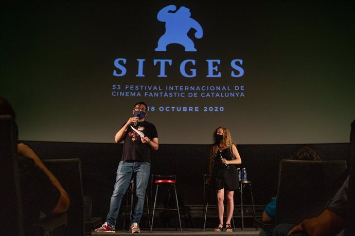 El director del Sitges - Festival Internacional de Cinema Fantstic, ngel Sala, i la directora de la fundació Mónica Garcia en la presentació de la 53 edició del certamen, a Barcelona.