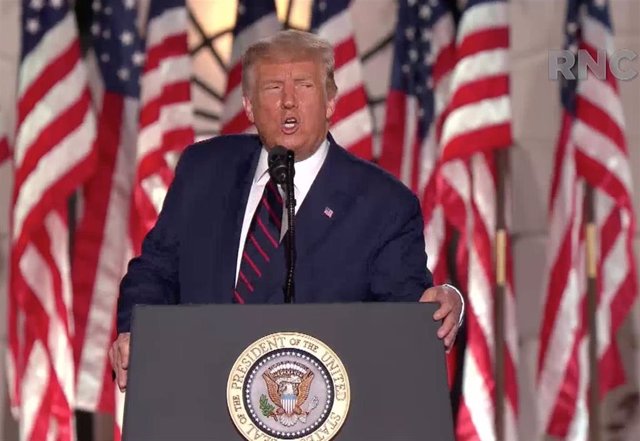 El presidente de Estados Unidos, Donald Trump, durante el cierre de la última jornada de la Convención Nacional Republicana.
