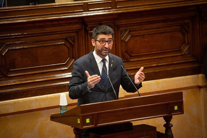 El conseller de Polítiques Digitals i Administració Pública de la Generalitat, Jordi Puigneró, en el ple sobre coronavirus del Parlament, el 2 de juliol de 2020.
