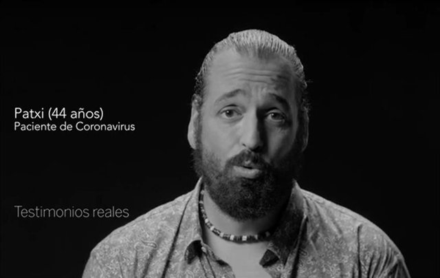 Fotograma de la campaña de Sanidad con testimonios de jóvenes que sufrieron coronavirus