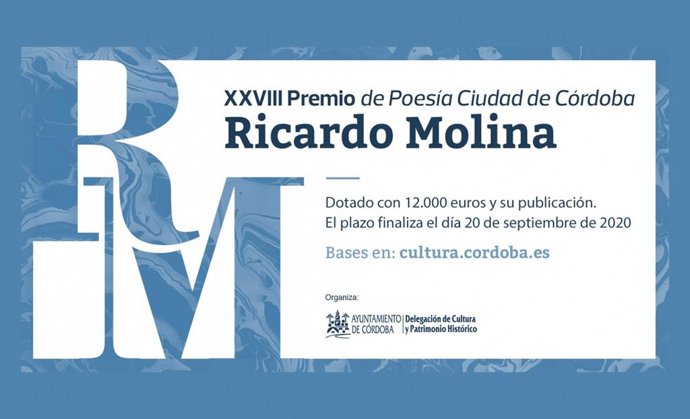 Convocado el XXVIII Premio de Poesía Ciudad de Córdoba 'Ricardo Molina'.