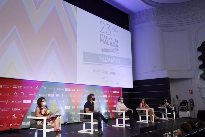 El director del certamen Juan Antonio Vigar,  durante la lectura del Palmarés de 23 Festival de Málaga, (Andalucía, España), a 29 de agosto de 2020.