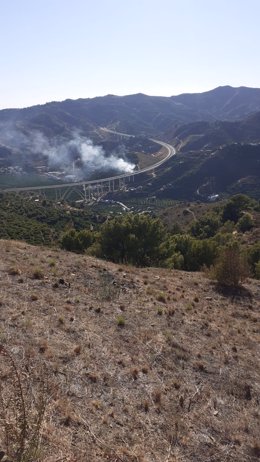 Movilizan un helicóptero por un incendio en Almuñécar (Granada)