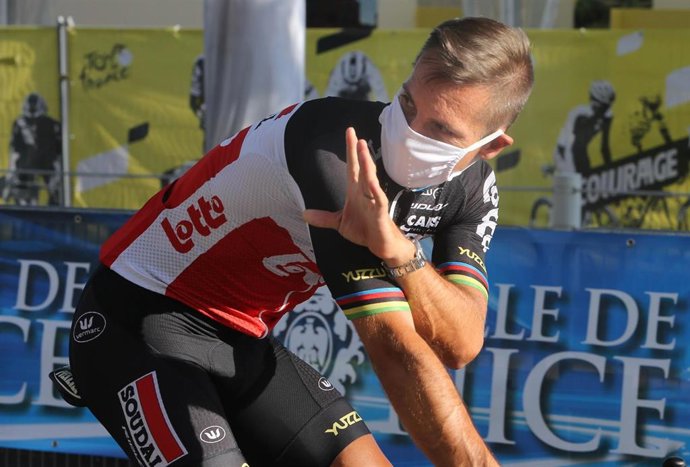 Philippe Gilbert en la presentación del Tour