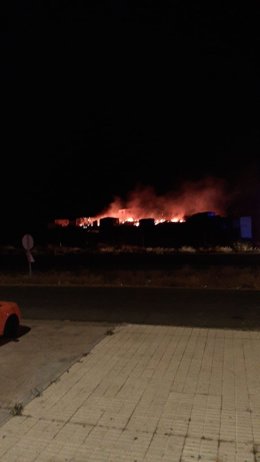 Incendio de chabolas en la madrugada de este domingo en Lepe