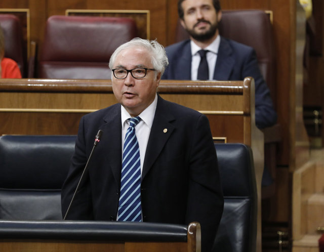 El ministro de Universidades, Manuel Castells, responde a una pregunta durante una sesión de control al Gobierno.-Archivo.