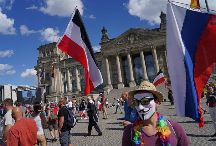 Manifestación negacionista en Berlín