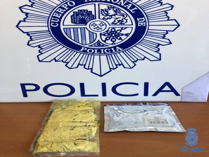 Droga intervenida por la Policía Nacional en Tudela.