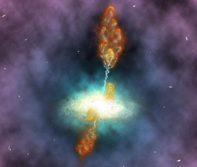 Un agujero negro enciende el frío corazón del cúmulo galáctico Fénix