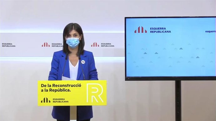 La secretaria general adjunta y portavoz de ERC, Marta Vilalta, en rueda de prensa telemática